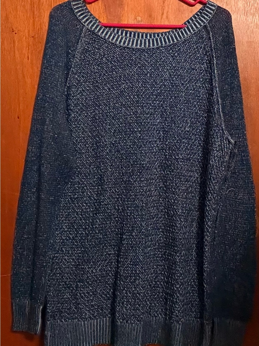 Faded Glory Womens XXL Blue Marled Knit Sweater